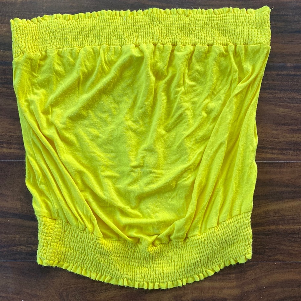 Bright yellow crop top